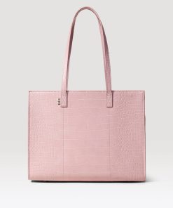 The Work Tote in Atlas Pink Croc