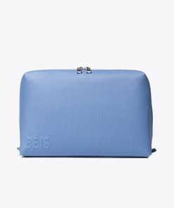The Large Cosmetic Pouch in Dusty Blue